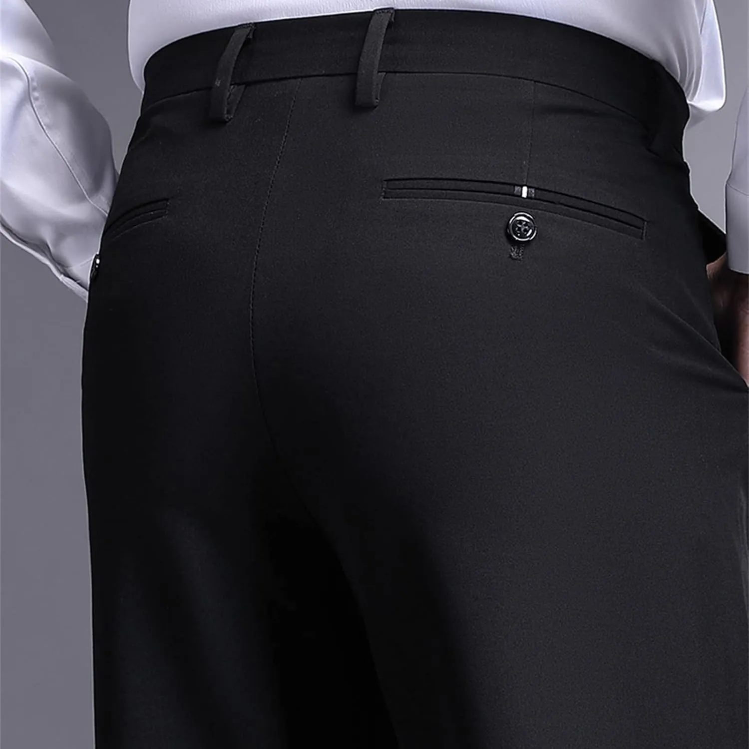 Men's Loose Fit Dress Pant Classic Casual Straight Leg Suit Pant Summer Lightweight Business Comfort Trousers