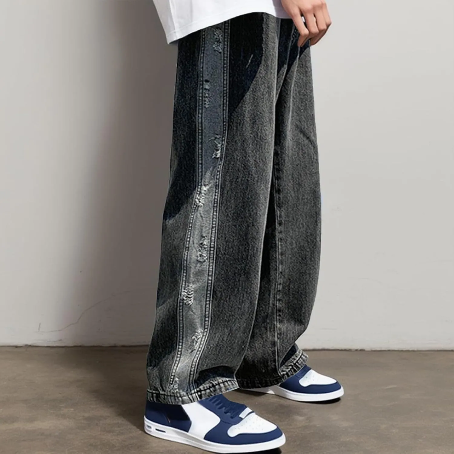 Men's Loose Jeans Workwear Straight Fit Stretch Basic Straight Leg Jean Men's Comfort Fit Jean Men's Premium Fit Loose Jean