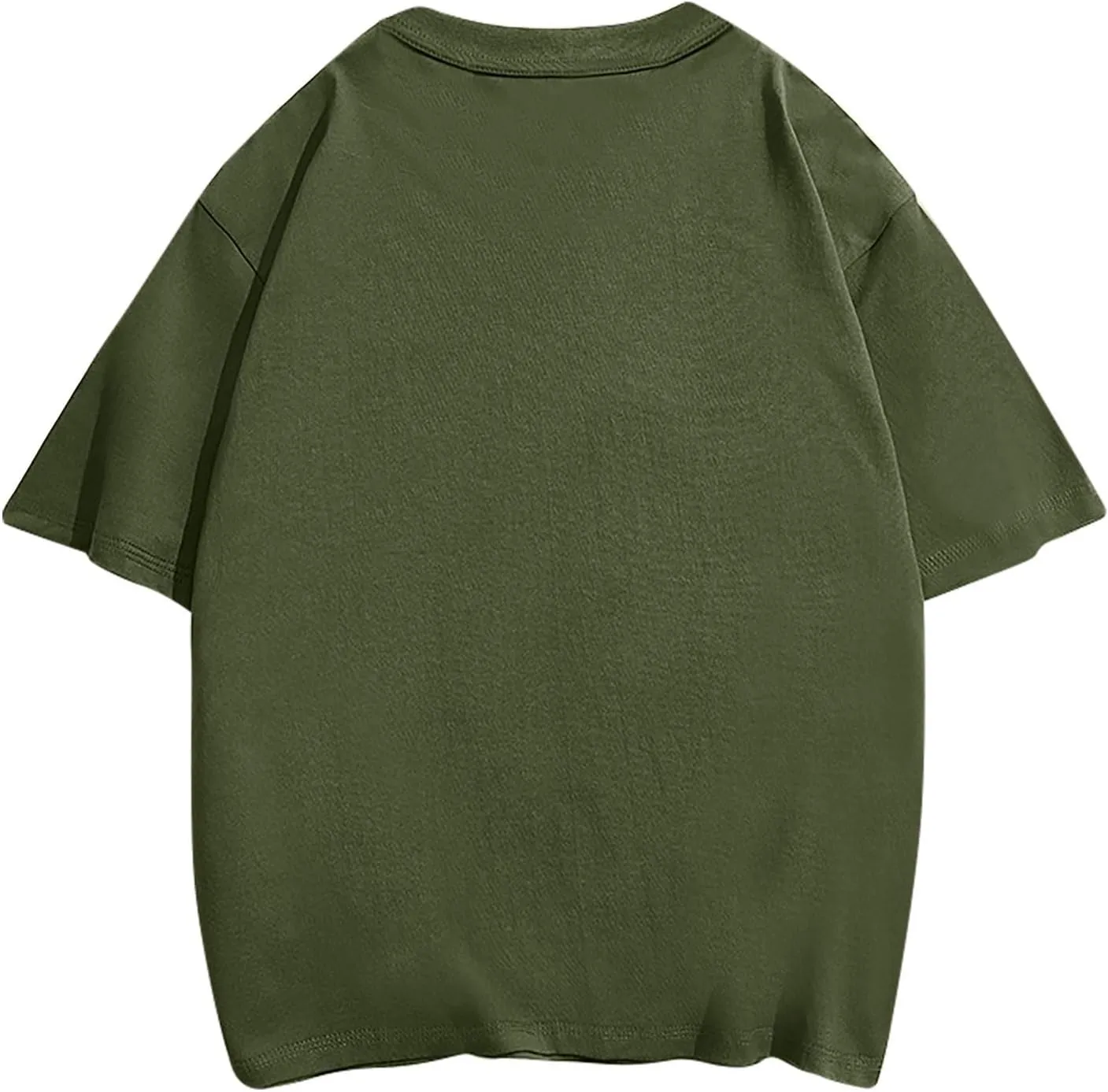 Mens Oversize Pullover Solid Color Casual Tees Fashion Drop Shoulder Short Sleeve Tshirts