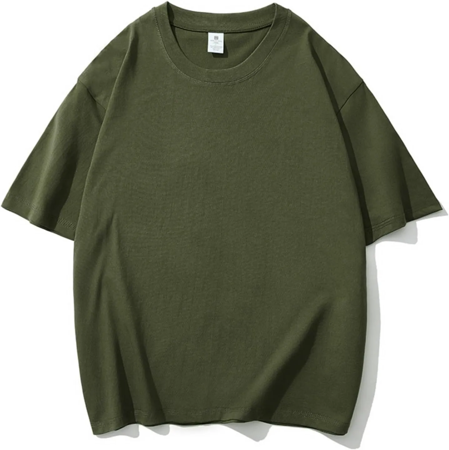 Mens Oversize Pullover Solid Color Casual Tees Fashion Drop Shoulder Short Sleeve Tshirts