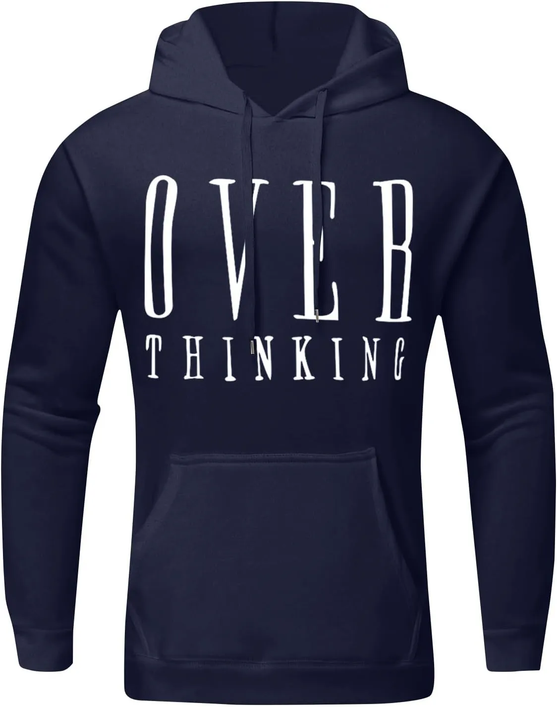 Men's Oversized Pullover Letter Print Graphic Hoodies Long Sleeve Casual New York Sweatshirt with Pocket