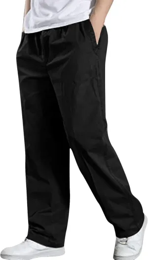 Men's Relaxed Fit Cargo Pants Baggy Straight Leg Pant Outdoor Sweatpants Loose Comfy Trousers Track Bottoms Plus Size