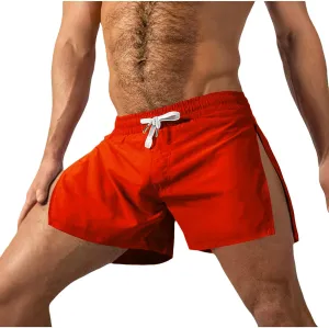 Mens Running Shorts 3 Inch Lightweight Drawstring Waist Athletic Shorts Summer Quick Dry High Split Gym Yoga Shorts