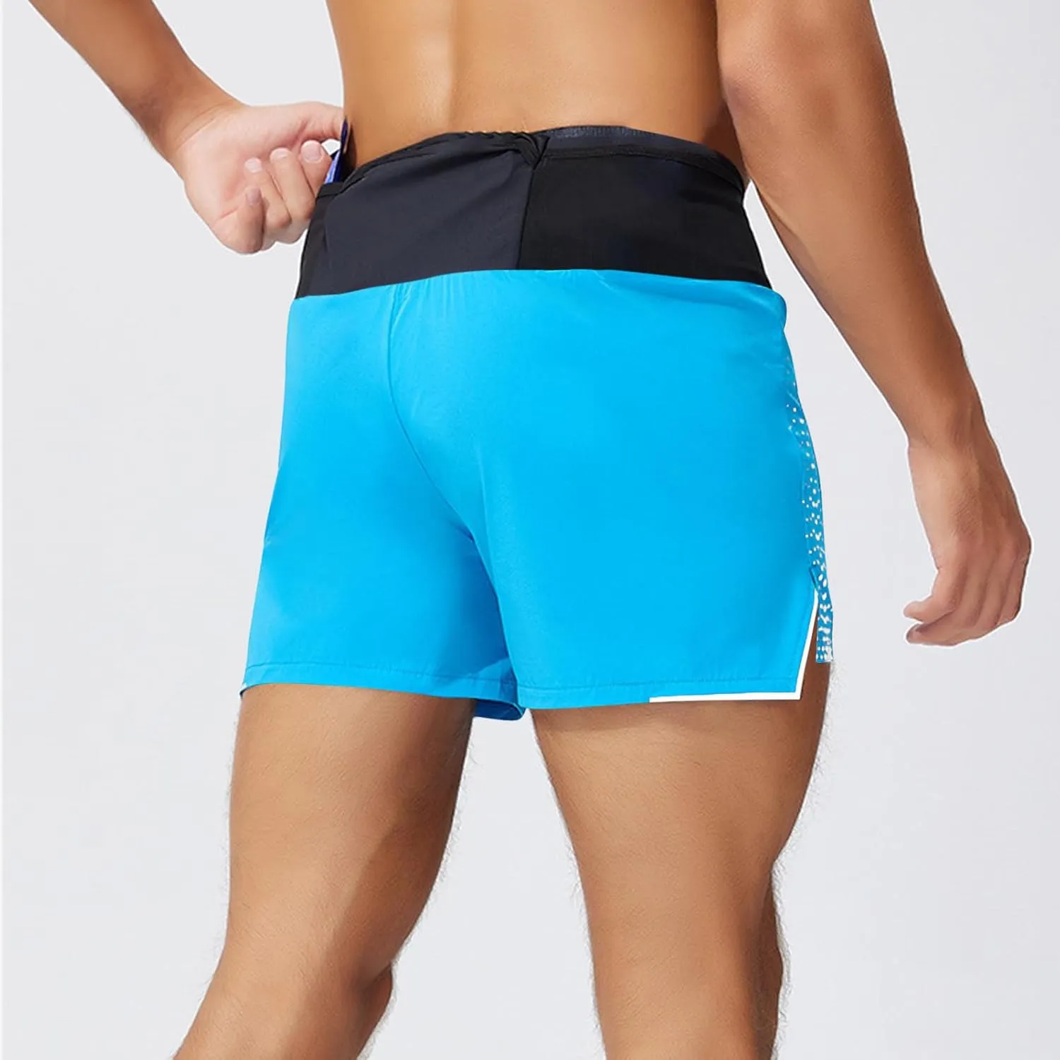 Men's Running Shorts Quick Dry Breathable Workout Pants with Liner Stretch Drawstring Waist Workout Athletic Shorts