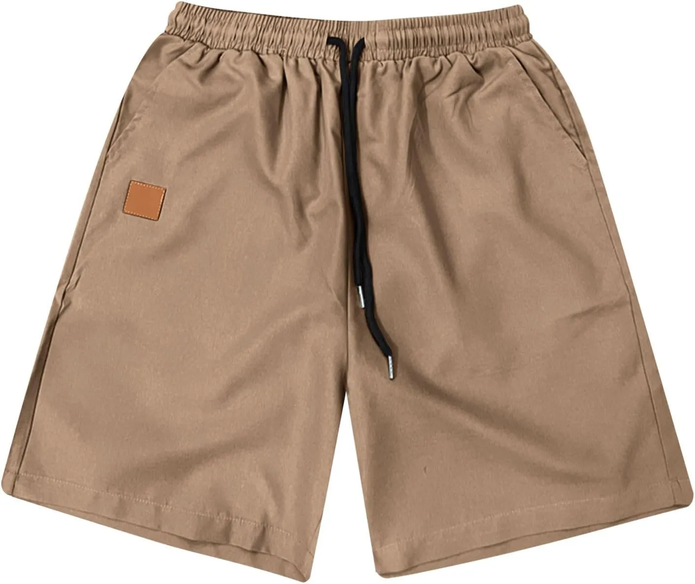 Mens Shorts Quick Dry Drawstring Exercise Elastic Waist Relaxed Shorts with Pockets