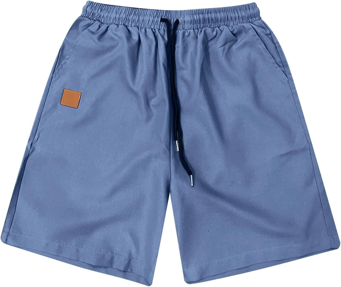 Mens Shorts Quick Dry Drawstring Exercise Elastic Waist Relaxed Shorts with Pockets