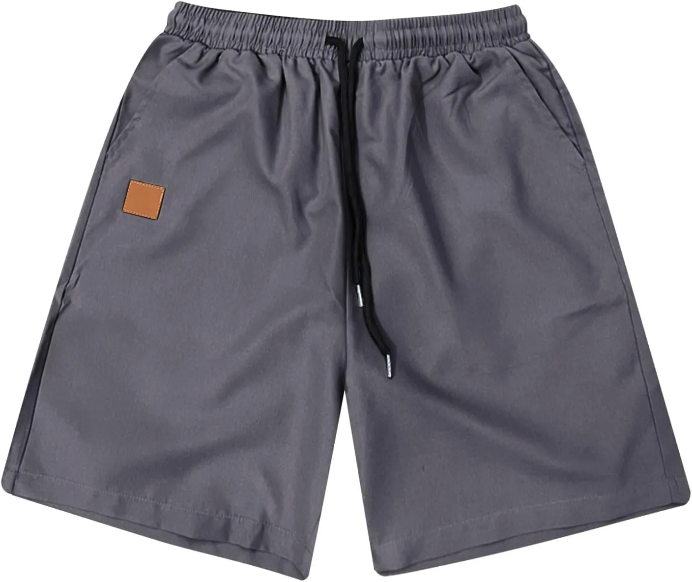Mens Shorts Quick Dry Drawstring Exercise Elastic Waist Relaxed Shorts with Pockets