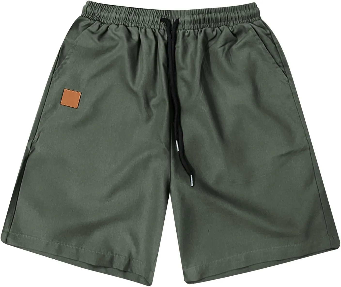 Mens Shorts Quick Dry Drawstring Exercise Elastic Waist Relaxed Shorts with Pockets