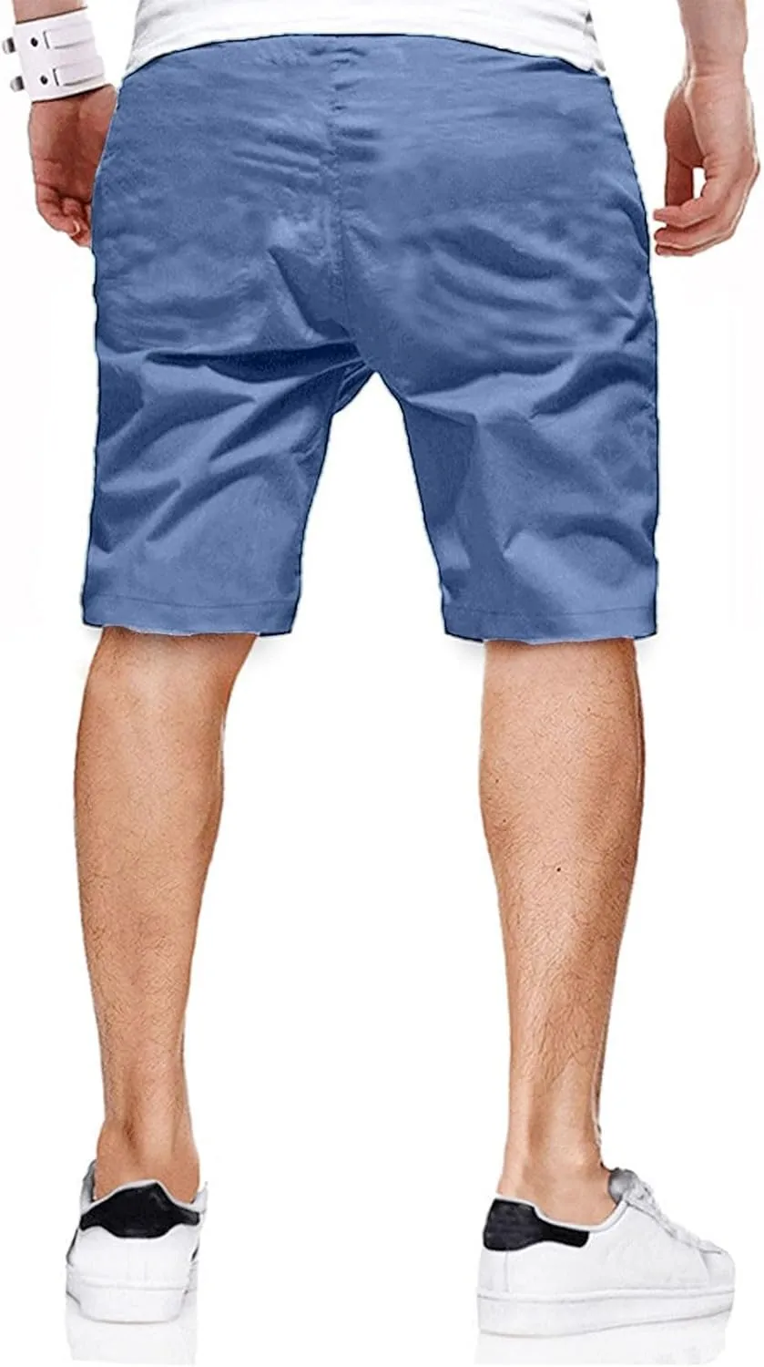 Mens Shorts Quick Dry Drawstring Exercise Elastic Waist Relaxed Shorts with Pockets