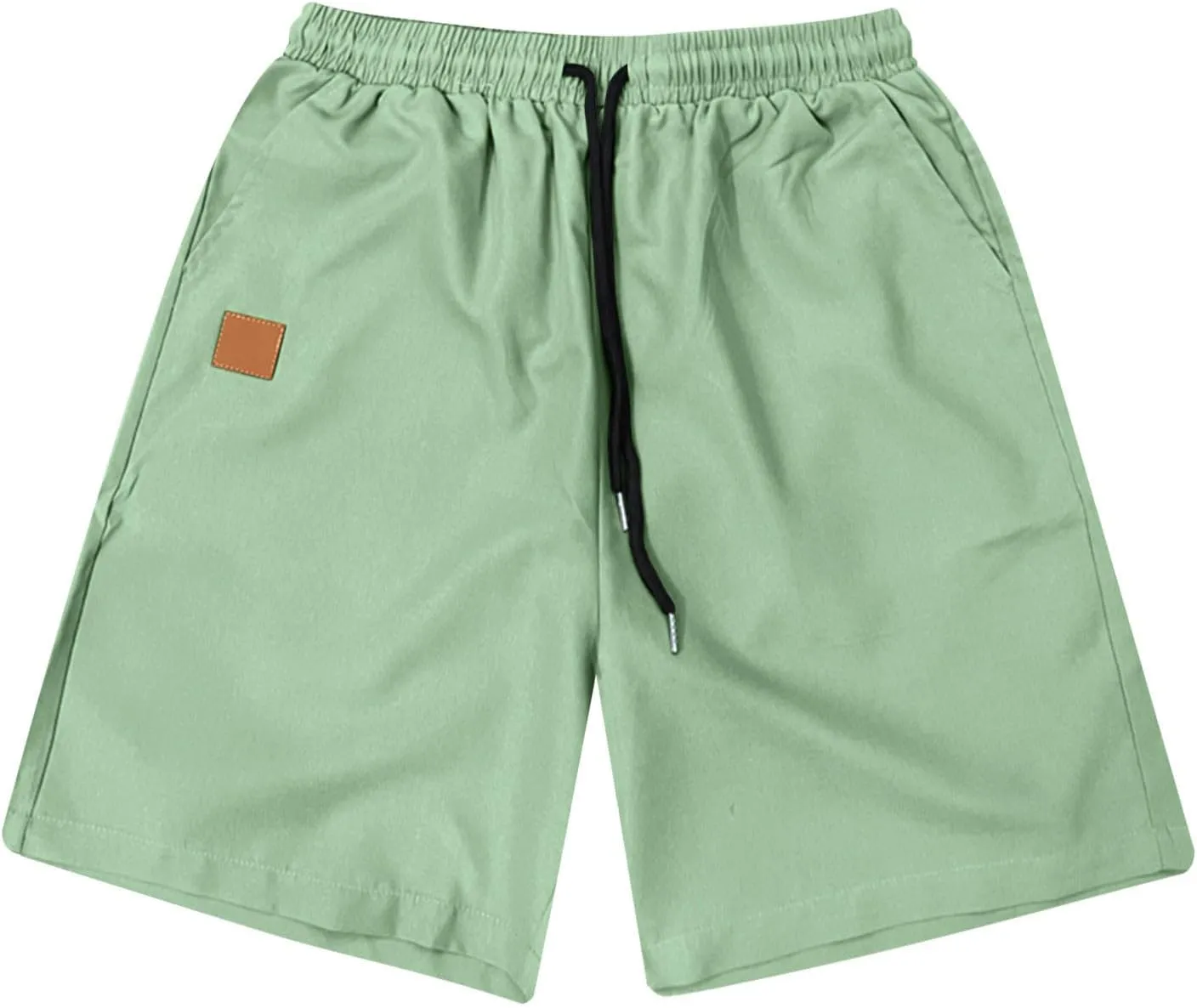 Mens Shorts Quick Dry Drawstring Exercise Elastic Waist Relaxed Shorts with Pockets