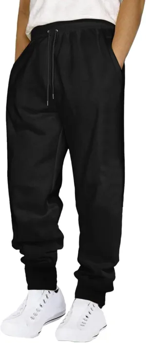 Mens Sweatpants, Men's Lightweight Sweatpants Loose Fit Open Bottom Athletic Running Jogging Pants with Pockets