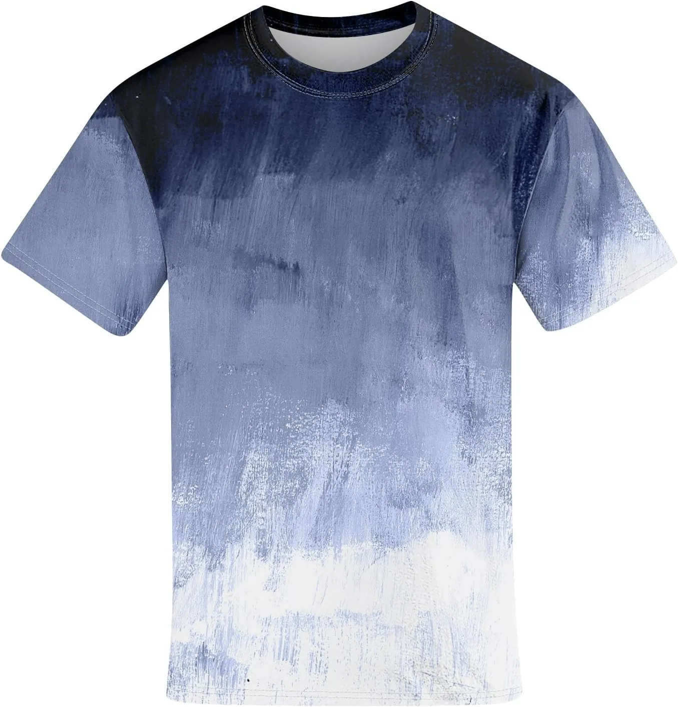 Men's Tie Dye T-Shirt Gradient Color Short Sleeve Shirts Summer Fashion Casual Crew Neck Loose Plus Size Tops