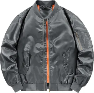 Men'S Vintage Softshell Bomber Jacket Fleece Lined Tactical Zip Up Jacket Lightweight Fall Winter Windbreaker