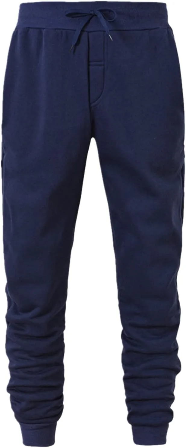 Men's Winter Fleece Lined Sweatpants Stretch Joggers Athletic Pants Hiking Workout Running Casual Baggy Sport Pants