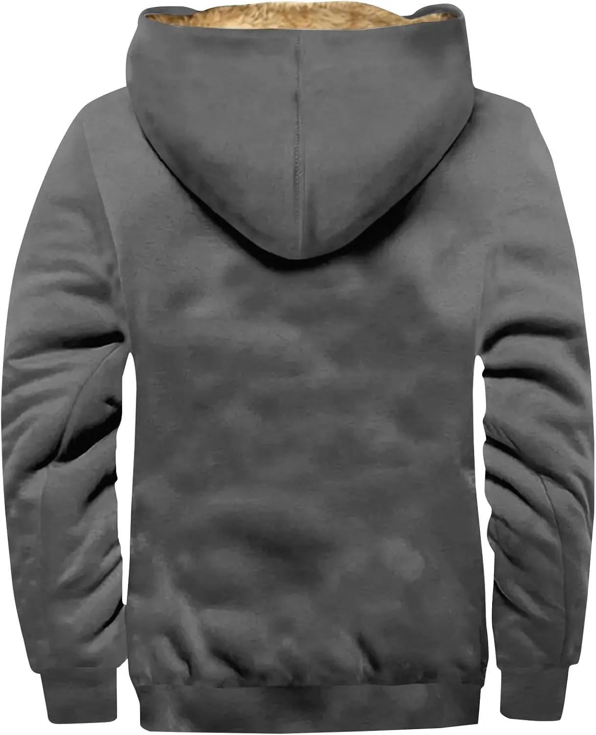 Mens Winter Sherpa Hoodie Jacket Color Block Zip Up Sweatshirt Heavyweight Warm Fleece Coat with Pockets Fashion 2024