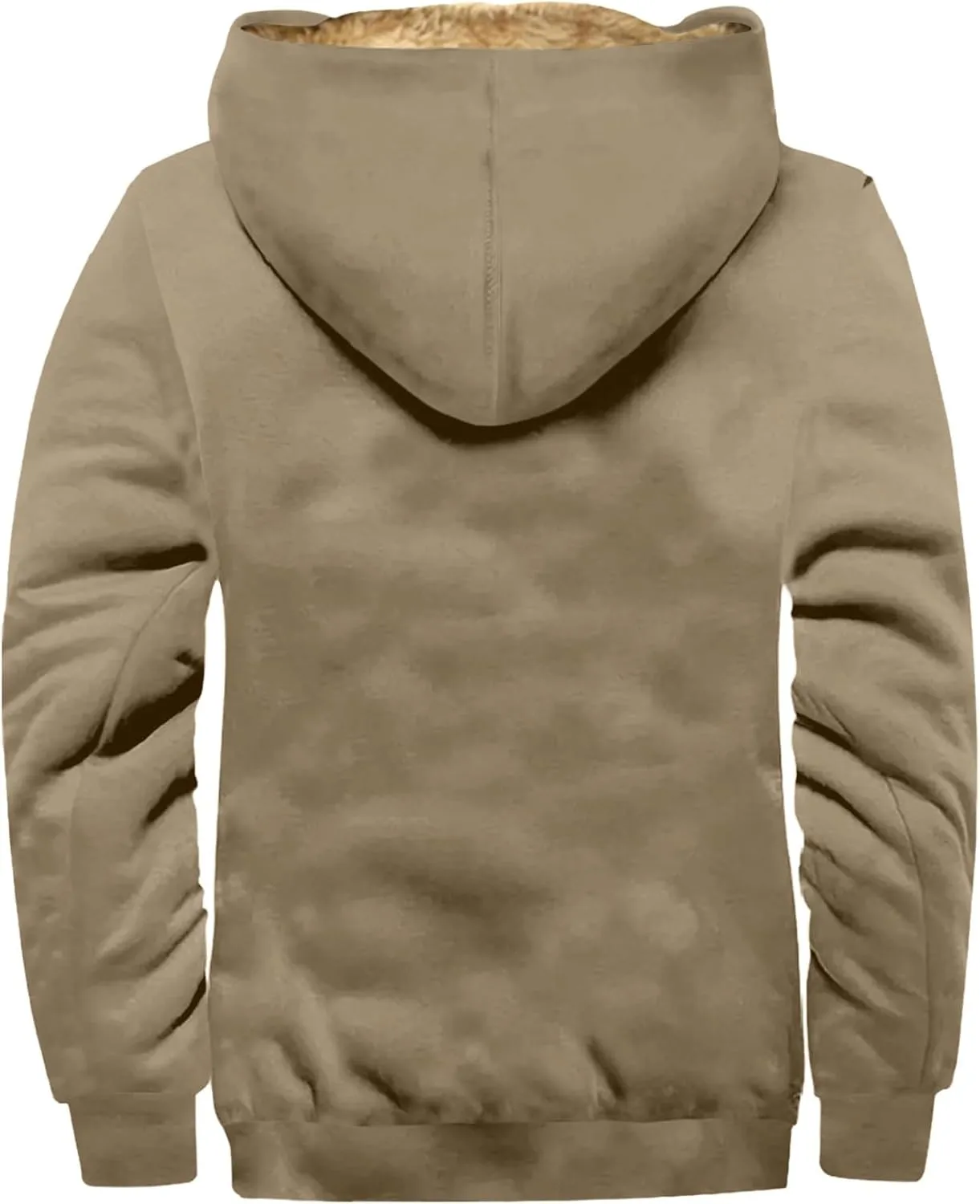 Mens Winter Sherpa Hoodie Jacket Color Block Zip Up Sweatshirt Heavyweight Warm Fleece Coat with Pockets Fashion 2024