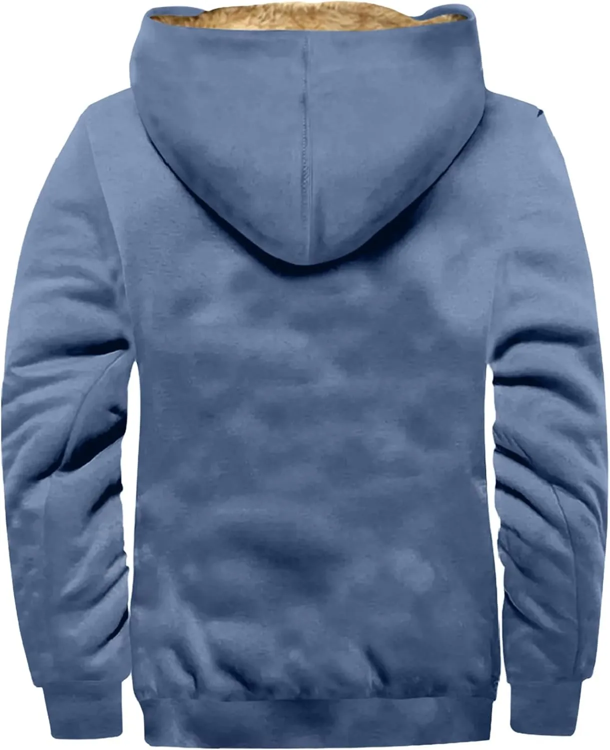 Mens Winter Sherpa Hoodie Jacket Color Block Zip Up Sweatshirt Heavyweight Warm Fleece Coat with Pockets Fashion 2024