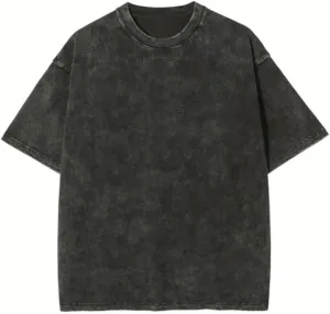 Mens Womens Oversized T Shirt Acid Wash Vintage Washed Tee Shirt Casual Streetwear Basic Tees