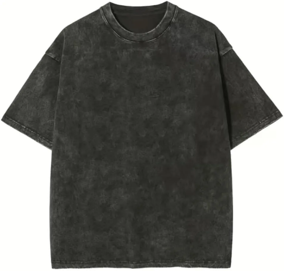 Mens Womens Oversized T Shirt Acid Wash Vintage Washed Tee Shirt Casual Streetwear Basic Tees