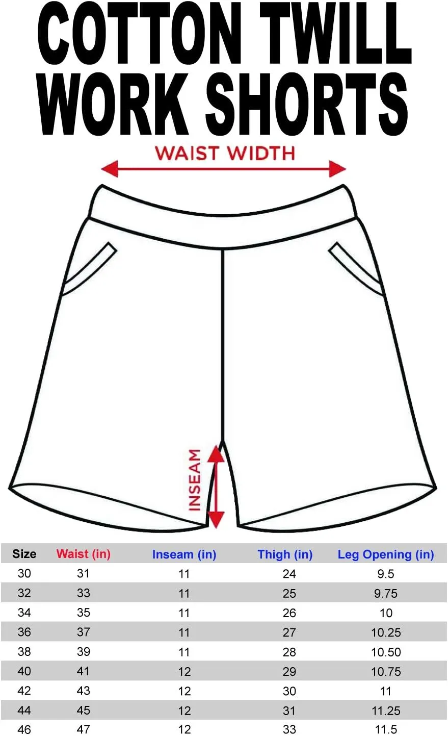 Men’s Work Shorts Pants - Casual Stretch Cotton Twill Chino Slim Fit Multi Pocket Regular Big Sizes 30~46