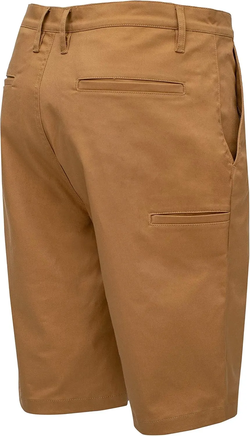 Men’s Work Shorts Pants - Casual Stretch Cotton Twill Chino Slim Fit Multi Pocket Regular Big Sizes 30~46