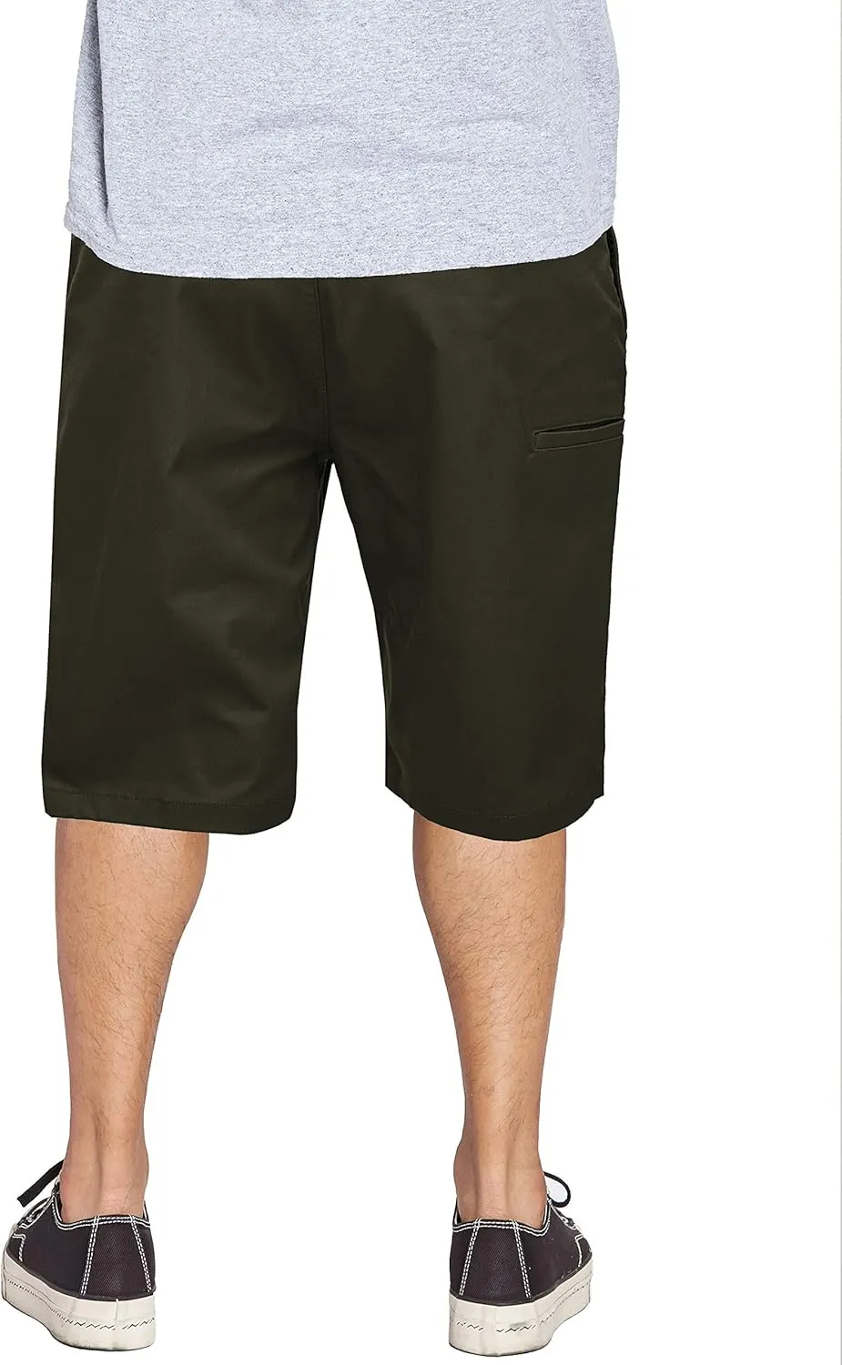 Men’s Work Shorts Pants - Casual Stretch Cotton Twill Chino Slim Fit Multi Pocket Regular Big Sizes 30~46