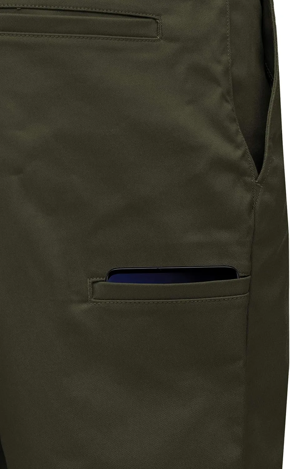 Men’s Work Shorts Pants - Casual Stretch Cotton Twill Chino Slim Fit Multi Pocket Regular Big Sizes 30~46