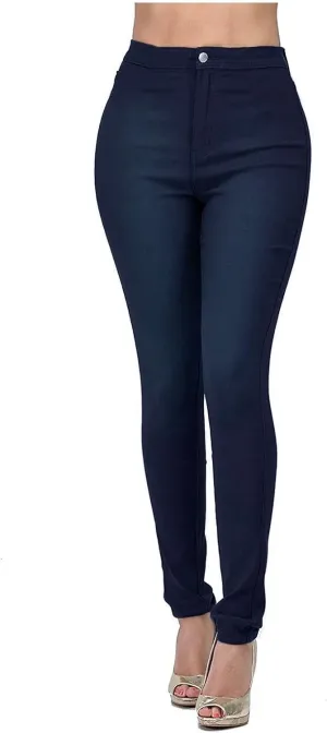 Miyaomn Classic Denim Pencil Pants for Women Slim Fit Stretchy High Waisted Straight Leg Jeans Pull-On Work Trousers Pockets