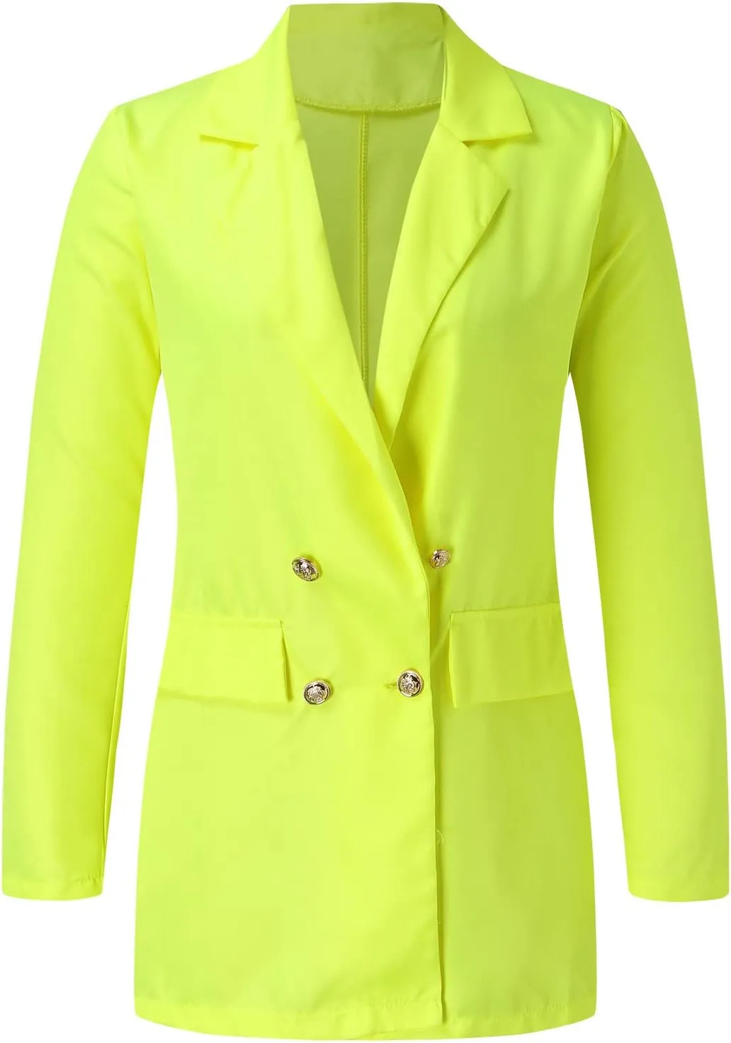 Miyaomn Womens Solid Color Casual Office Blazer Suit Jacket Slim Fit Double Breasted Notched Shawl Collar Sports Coat Outwear