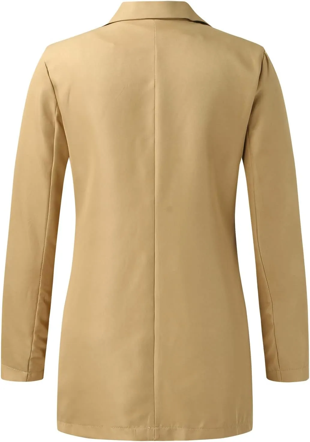 Miyaomn Womens Solid Color Casual Office Blazer Suit Jacket Slim Fit Double Breasted Notched Shawl Collar Sports Coat Outwear