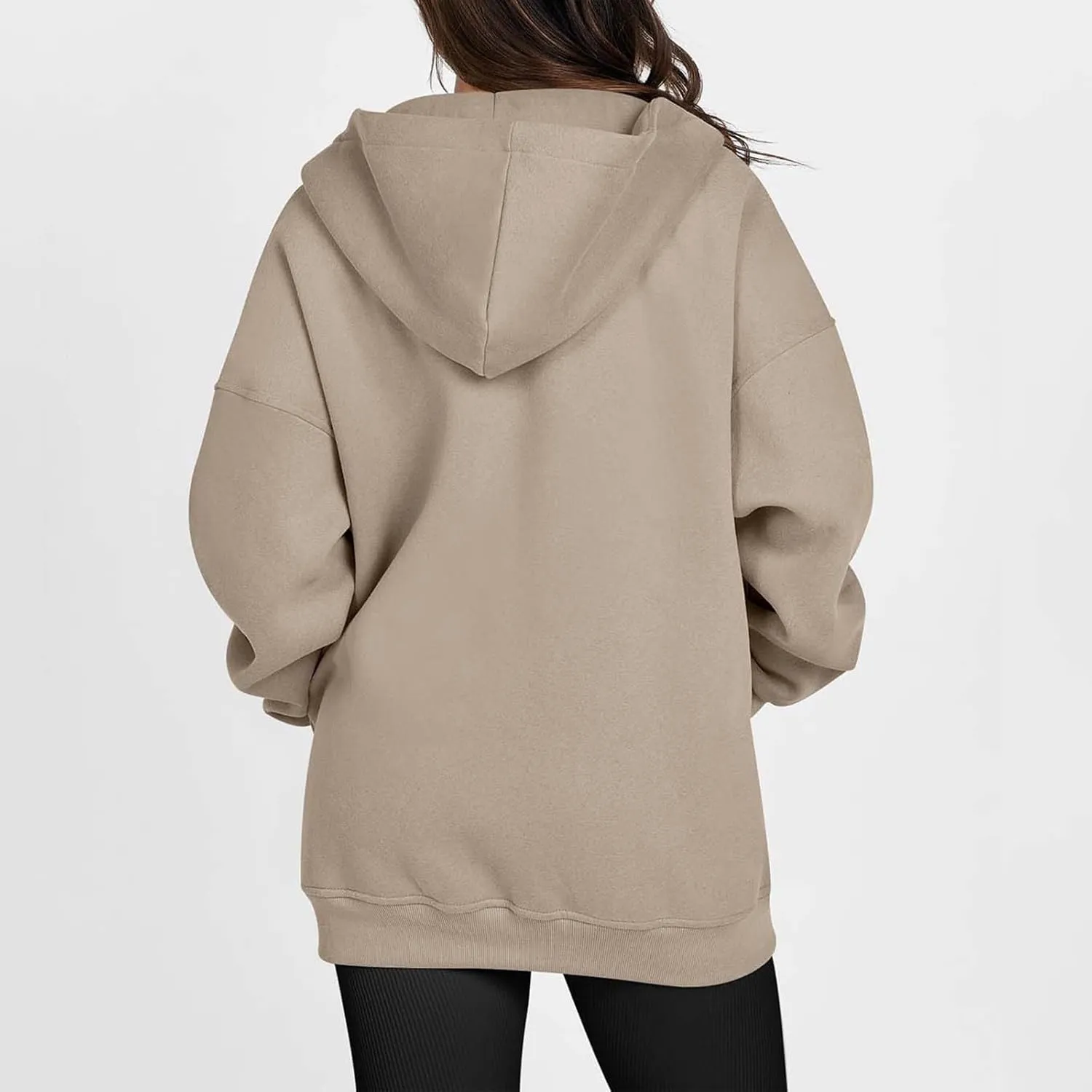 Miyaomn Womens Zip Up Hoodies Casual Loose Oversized Sweatshirt Long Sleeve Fleece Jackets Coat 2024 Fall Trendy Y2K Outfits