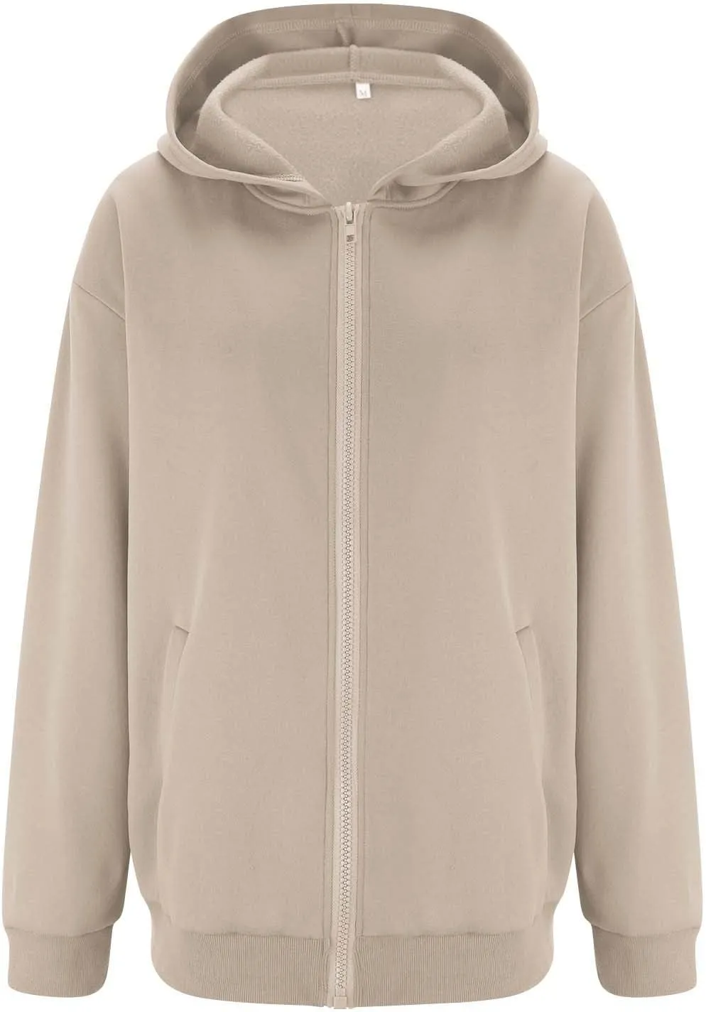 Miyaomn Womens Zip Up Hoodies Casual Loose Oversized Sweatshirt Long Sleeve Fleece Jackets Coat 2024 Fall Trendy Y2K Outfits