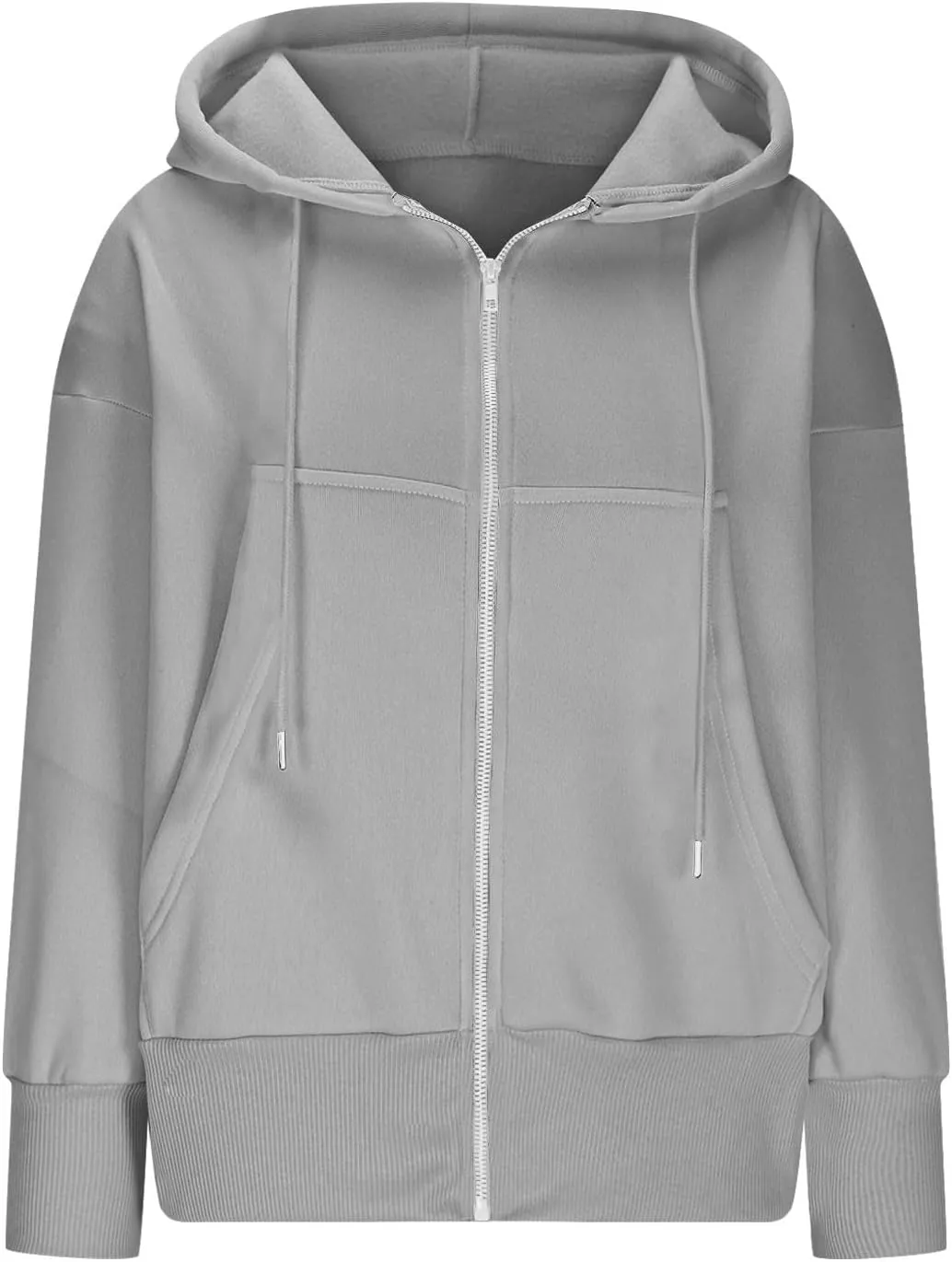 Mzkdieey Women Hoodies Full Zip Up Cropped Sweatshirts Jackets Fall Fashion Outfits 2024 Y2k Fleece Teen Girls Clothes
