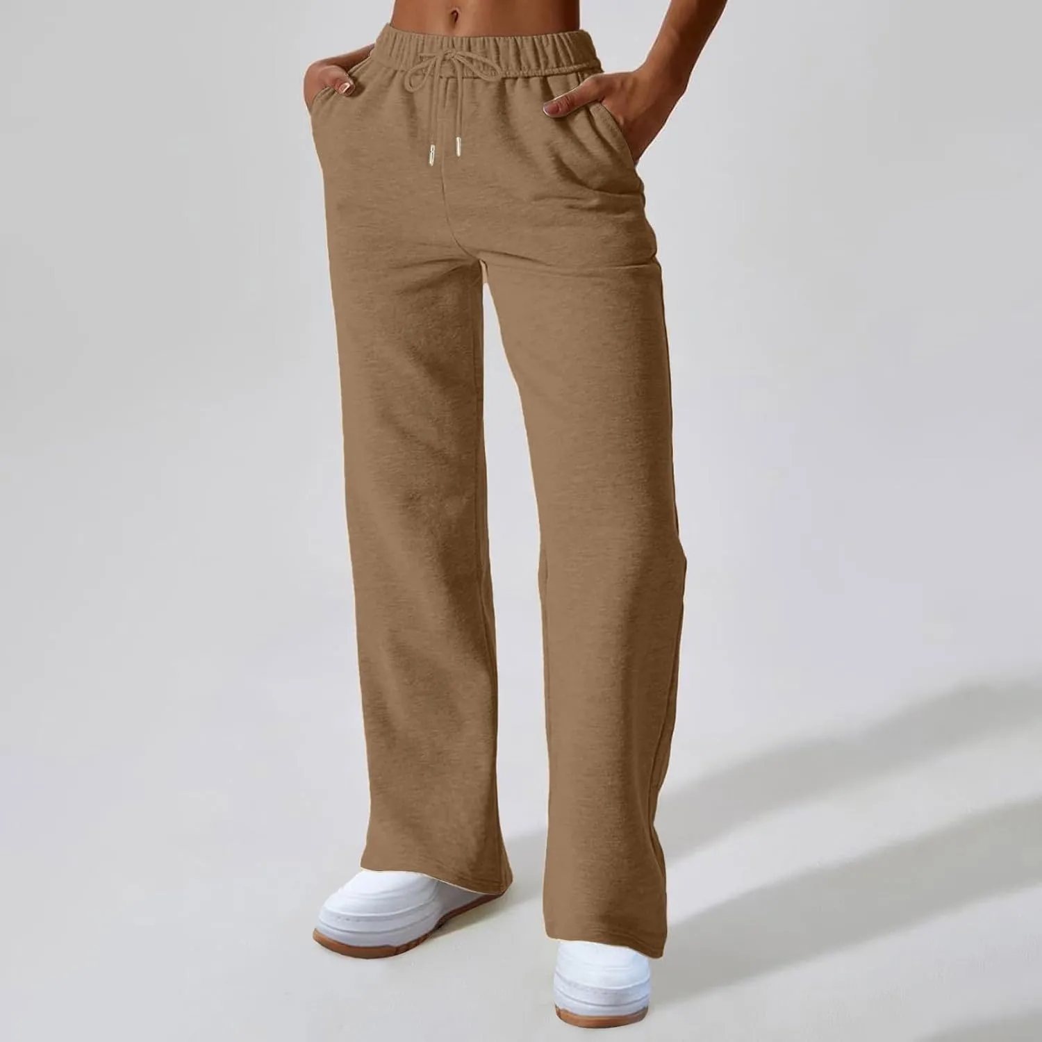 NBXNZWF Womens Wide Leg Sweatpants High Waisted Baggy Lounge Casual Pants Drawstring Athletic Workout Joggers with Pockets
