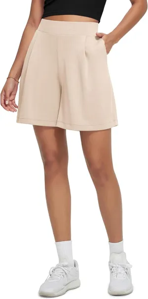 ODODOS Modal Soft Wide Leg Shorts for Women High Waist Casual Relaxed Shorts with Pockets-Inseam 4"/ 6"