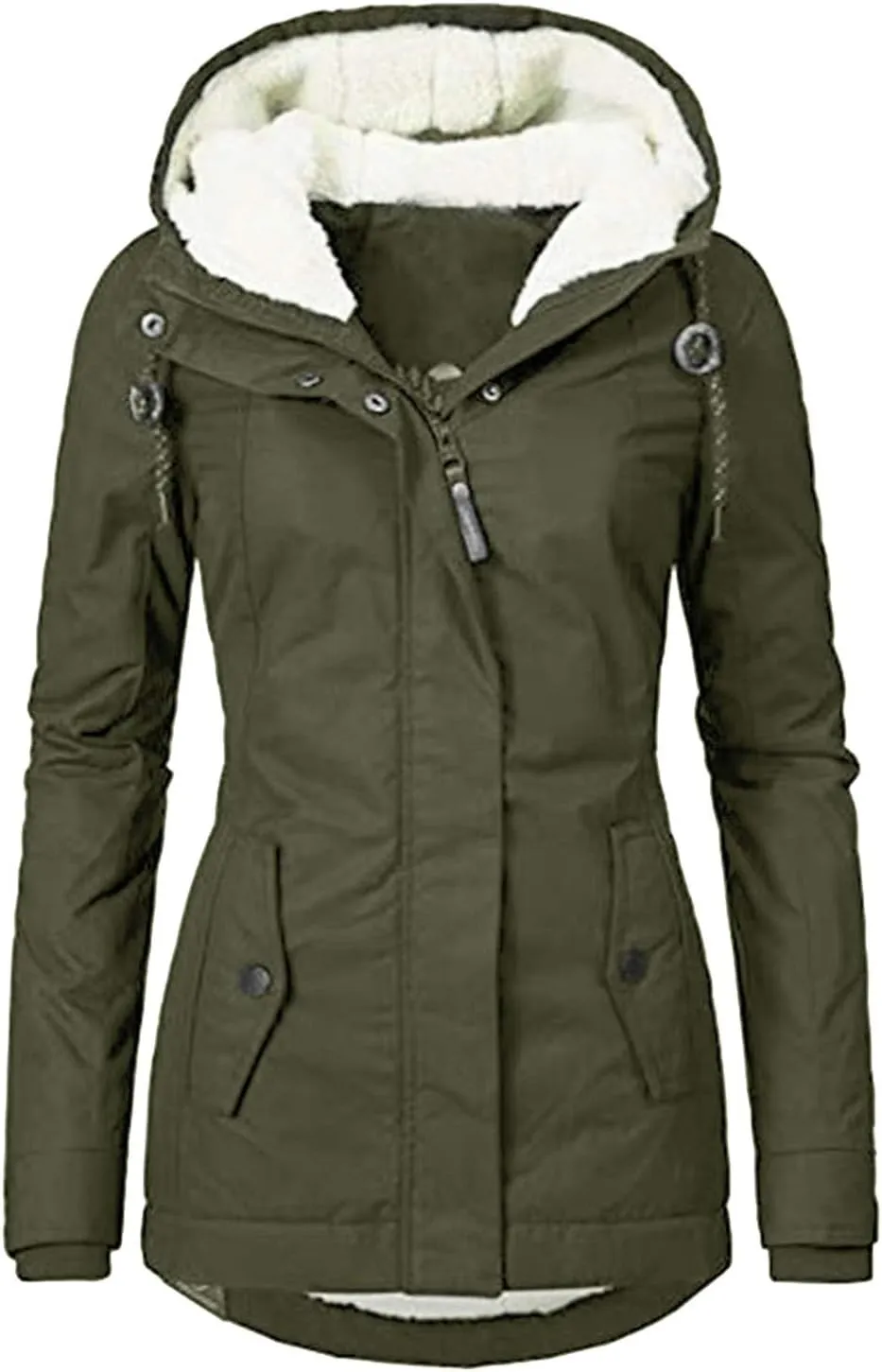 OIOLOYJM Women's Winter Heavy Thickened Puffer Down Warm Long Cotton Parka Jacket Casual Coats Snow Overwear