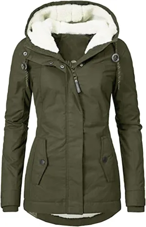 OIOLOYJM Women's Winter Heavy Thickened Puffer Down Warm Long Cotton Parka Jacket Casual Coats Snow Overwear