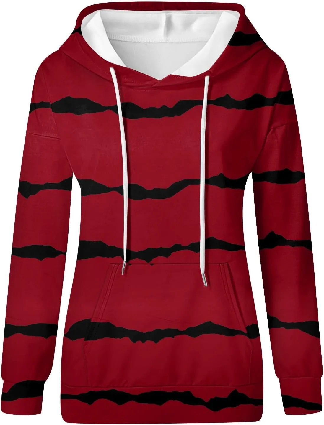 Oversized Hoodies for Women 2024 Fall Loose Fit Round Neck Casual Printed Sweatshirts with Pocket Pull Over Outfit