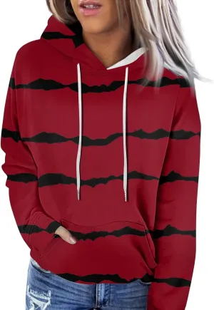 Oversized Hoodies for Women 2024 Fall Loose Fit Round Neck Casual Printed Sweatshirts with Pocket Pull Over Outfit