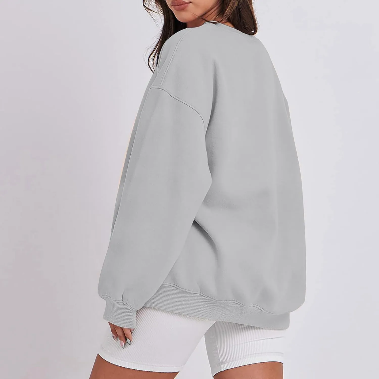 Oversized Sweatshirt for Women Baggy Fleece Crewneck Sweatshirts Comfy Drop Shoulder Pullover Hoodie Soft Winter Coat