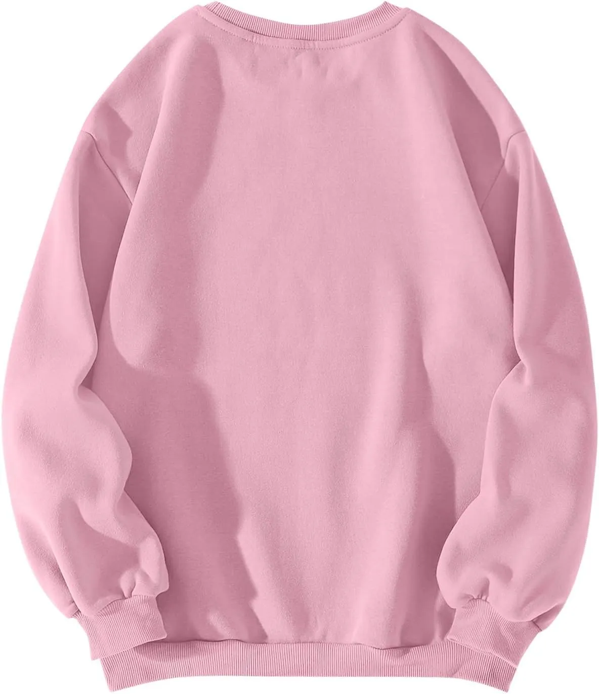 Oversized Sweatshirt for Women Fleece Bow Print Crewneck Sweatshirts Long Sleeve Drop Shoulder Comfy Cotton Pullover