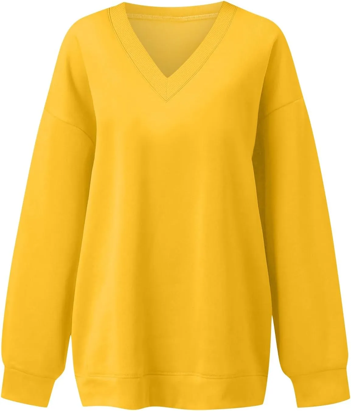 Oversized Sweatshirt For Women Plus Size Hoodies Trendy V Neck Long Sleeve Winter Clothes Drop Shoulder Pullover