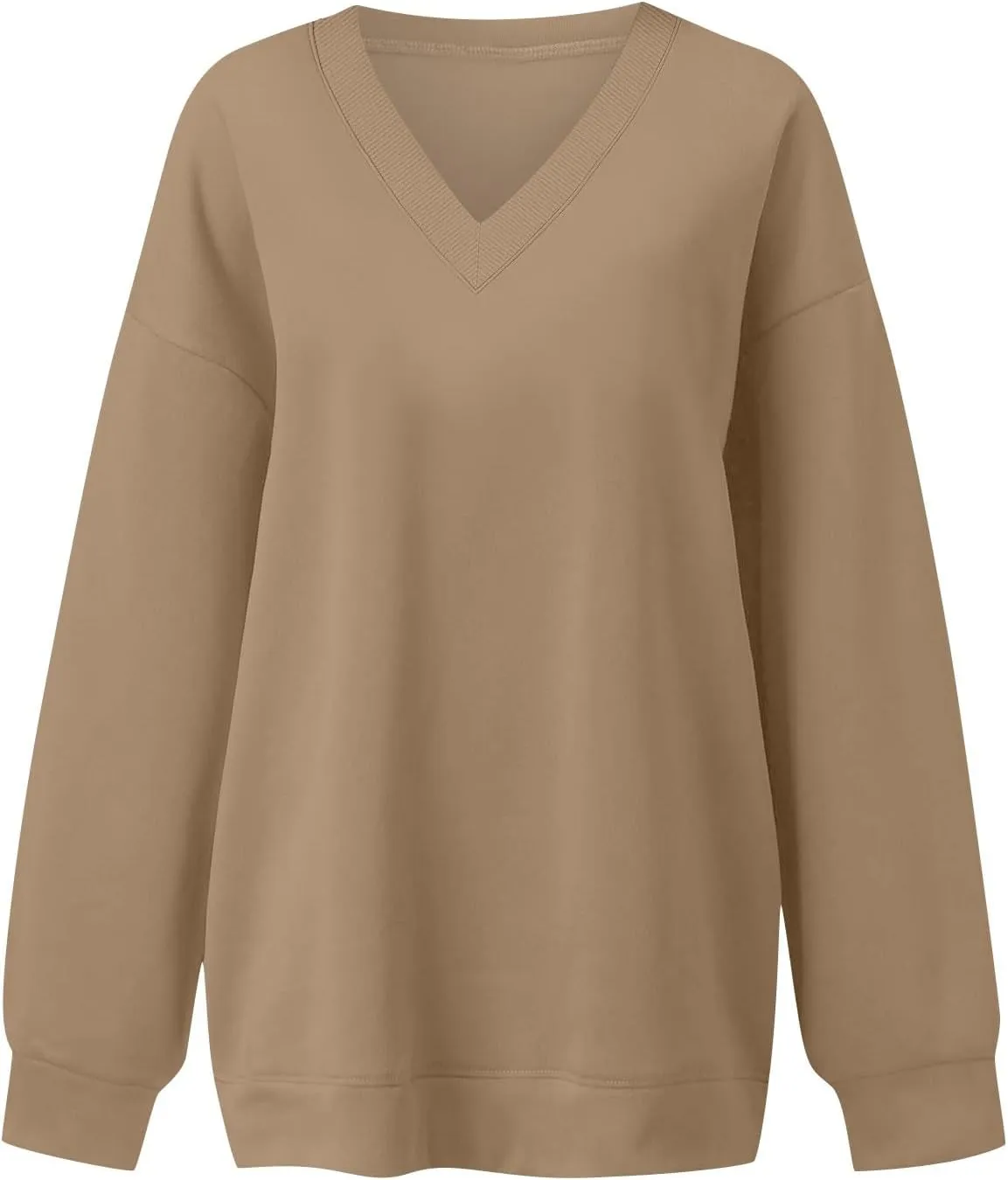Oversized Sweatshirt For Women Plus Size Hoodies Trendy V Neck Long Sleeve Winter Clothes Drop Shoulder Pullover