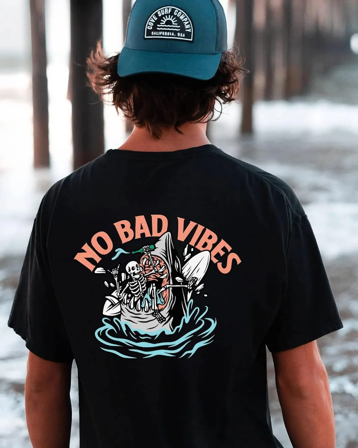 Premium Graphic Tees for Men & Women - Surfing Graphics - Sustabiable, USA Made, 100% Cotton, Pre-Shrunk, Size XS-3XL