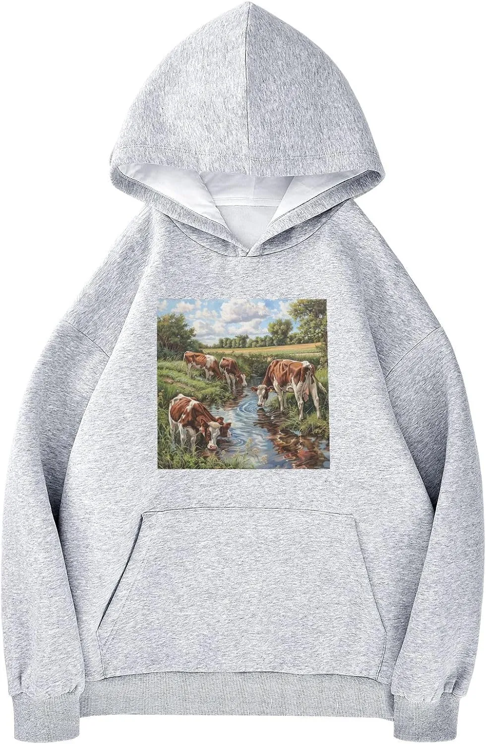 Printing Womens Oversized Hoodies Sweatshirts Graphic Pullover with Pockets