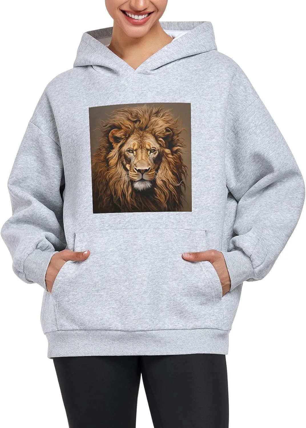 Printing Womens Oversized Hoodies Sweatshirts Graphic Pullover with Pockets