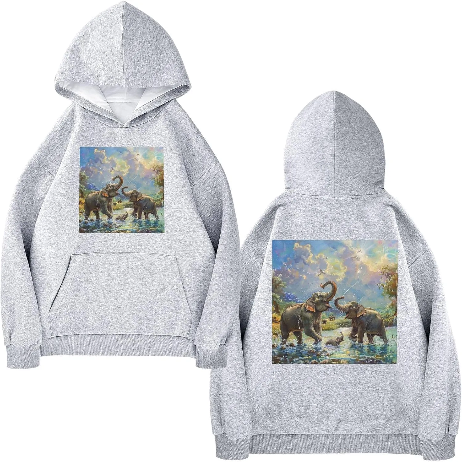 Printing Womens Oversized Hoodies Sweatshirts Graphic Pullover with Pockets