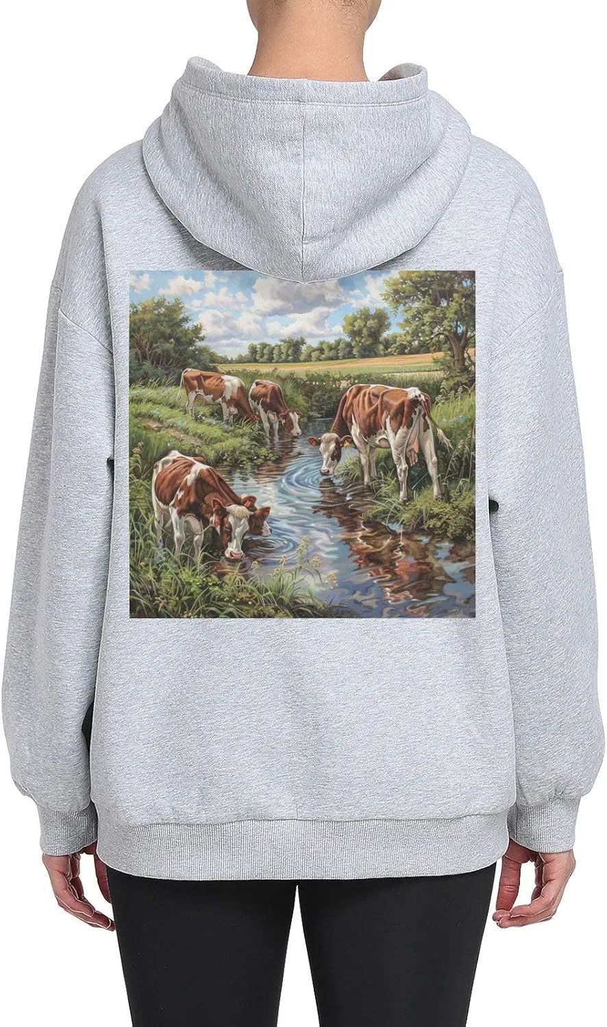 Printing Womens Oversized Hoodies Sweatshirts Graphic Pullover with Pockets