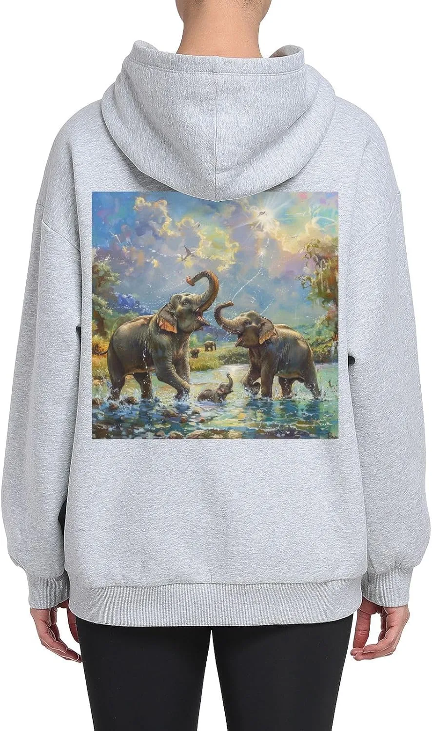 Printing Womens Oversized Hoodies Sweatshirts Graphic Pullover with Pockets