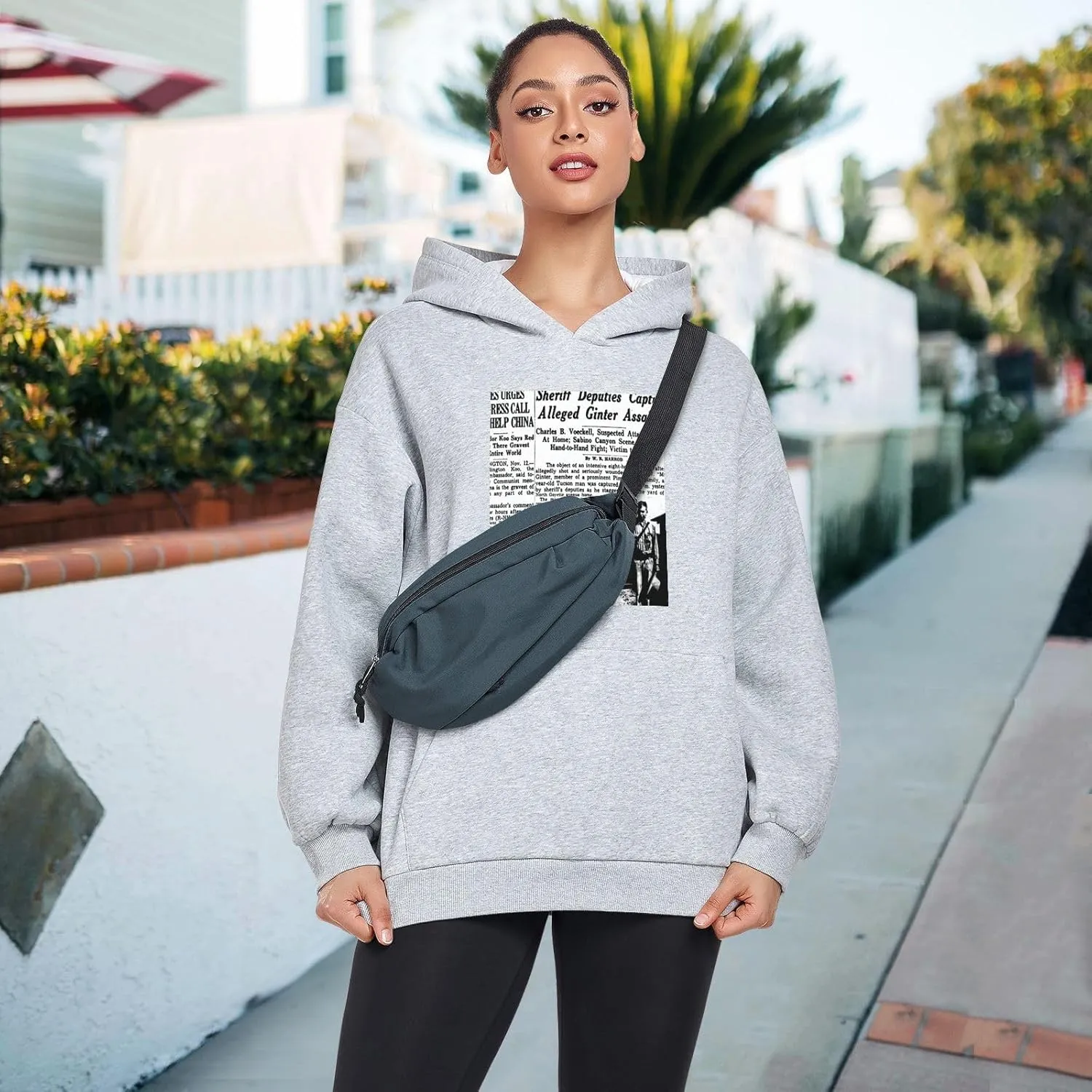Printing Womens Oversized Hoodies Sweatshirts Graphic Pullover with Pockets